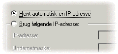Indstillingen i Windows: Hent automatisk en IP-adresse.